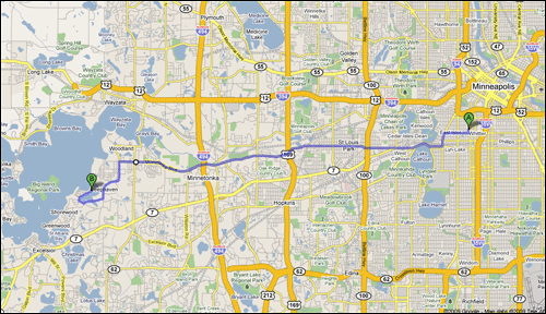 Rough idea of the route we took.